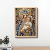 Kit de Peinture Diamant Personnalisable Forme Spéciale Vierge Marie Enfant Jésus Peinture Religieuse en Cristal et Pierres Précieuses Kit DIY Décoration Maison