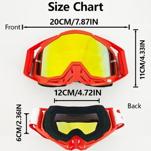 Lunettes de motocross miniatures personnalisées, <span class=keywords><strong>MX</strong></span>, BMX, <span class=keywords><strong>Dirt</strong></span> Bike, route, VTT, cyclisme, monture en PC transparente, verres en plastique légers, verres remplaçables - Product Image 2