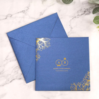 Dunkelblaues Schimmer papier Goldfolien-Text Angepasster eleganter moderner Stil für Hochzeit lädt Jubiläums veranstaltungen mit Umschlag ein