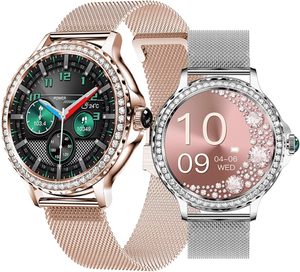 Montre connectée pour femme NX19 sertie de diamants : suivi de la pression artérielle, de l'oxygène sanguin et plus de 100 modes sportifs - Product Image 5
