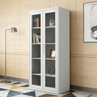 Armoire de classement moderne en acier avec porte à enroulement, meuble de rangement métallique à portes tambour, armoire en fer pour bureau et cuisine (4 compartiments)