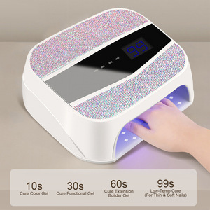 Lampe à ongles UV LED haute puissance avec décorations en strass, double source de lumière, sécheuse pour vernis gel, pour salon de manucure professionnel - Product Image 5