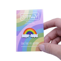 Épinglettes arc-en-ciel personnalisées émail doux coeur aimant pull tricoté bricolage épingles Badge avec carte de support épinglettes