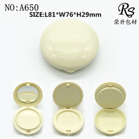 Boîte à poudre libre en plastique vide, directement de l'usine, avec couvercle miroir rabattable, étui cosmétique compact pour poudre fixante et maquillage