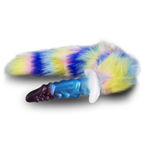 Le moins cher : Plug anal en silicone avec queue de renard longue et fourrure, avec base en T, mignon, pour cosplay, femmes et hommes
