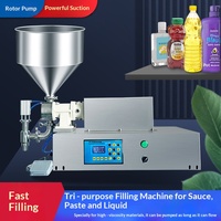 Machine de remplissage semi-automatique à pompe rotative pour liquides, pâtes épaisses, base de sésame, base de fondue, miel, cosmétiques, dosage volumétrique