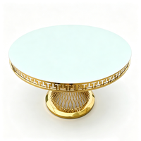 Mesa Redonda Moderna de Acero Inoxidable para Pastel de Bodas en Color Dorado para Hoteles y Restaurantes, Muebles de Hotel