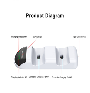 Ancreu PS5 TP5-0506 kolu lokomotif çifte şarj makinesi PS5 kablosuz kolu şarj P5 base çift şarj led göstergesi - Product Image 4