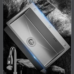 Grand évier de cuisine à cuve unique en acier inoxydable 304, durable et antirouille, pour usage domestique - Product Image 6