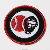 Écussons brodés personnalisés écologiques avec motifs floraux et lettres anglaises pour casquettes de baseball et maillots (à repasser/à coudre)
