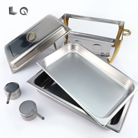 Hôtel Arabe de Luxe 9L Rectangle Miroir Poli En Acier Inoxydable Gaz Chafer Plat Brûleurs Pour Buffet De Luxe Réchauffeur De Nourriture Restauration