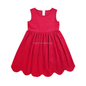 女の子服卸売春ノースリーブ子供赤ギンガムドレスバレンタインデー幼児ベビードレス - Product Image 5