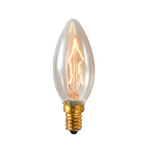 Bóng Đèn Edison C35 40W Cổ Điển Truyền Thống Đèn Sợi Đốt Vonfram Vết Thương Dây Tóc