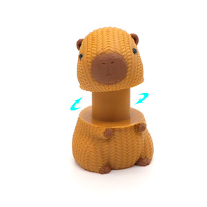 3D <b>Printed</b> Capybara Rotating Decompression Toy PLA Material <b>Mini</b> Figurine Gift Ornament - Product Image 4