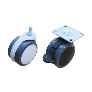 Heavy Duty Double <b>Wheels</b> <b>Plastic</b> Caster <b>Wheels</b> 75kg Load Capacity 75mm Diameter Nylon + PU Plain Bearing <b>Wheels</b> Office - Product Image 1