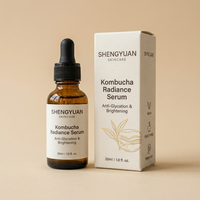 Sérum Visage Concentré Éclat au Kombucha Fermenté Qualité Salon de Luxe, Liquide Premium pour Spa, Marque Privée