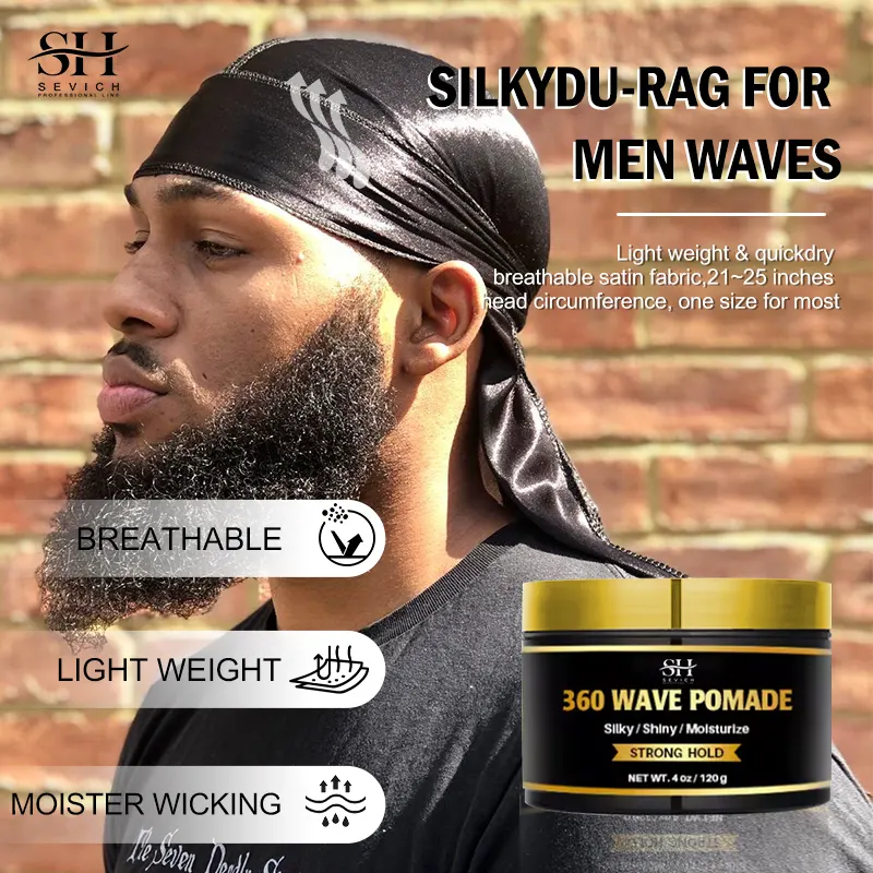Label pribadi lilin rambut alami organik pria untuk 360 gelombang rambut Pomade
