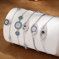 Bracelet chaîne œil de diable SPJ Luxury Sparkling 5A CZ en argent sterling S925 pour femmes, amulette de protection sacrée, bijoux fins, cadeau