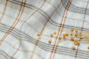 Tissu à carreaux teint en fil 100% <span class=keywords><strong>lin</strong></span> 118 g/m² - Écologique et léger pour chemises et usage sur canapé - Textile pur français - Product Image 3