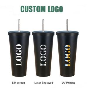 Vasos Térmicos de Acero Inoxidable con Aislamiento al Vacío de 500ml/750ml para Cerveza y Café, con Logotipo Personalizado al por Mayor, Mantienen Bebidas Calientes y Frías, con Pajitas Metálicas - Product Image 3