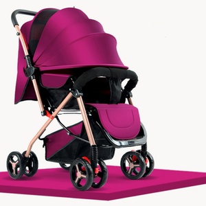 Bán buôn sang trọng Linen Xe đẩy em bé có thể điều chỉnh góc có thể gập lại và trọng lượng nhẹ với Snack khay hai-cách sử dụng - Product Image 4