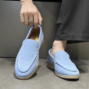 Mocassins pour hommes en faux daim, décontractés, à enfiler, pour la conduite, légers, souples, pour la marche, multicolores (violet, rose, bleu, gris) - Product Image 3