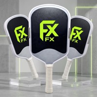 FX Original 1.1 Logo Uzun Saplı Pickleball Raketi 16mm Köpük Özlü Asla Kırılmaz Gen 5 Köpük İç Yüzey Karbon Fiber Yüzey