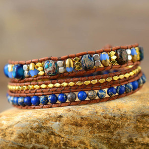 Bracelet en cuir perlé fait à la main avec breloque en forme de cœur, perles multicolores, pour cadeau, bijoux, accessoire de mode - Product Image 3