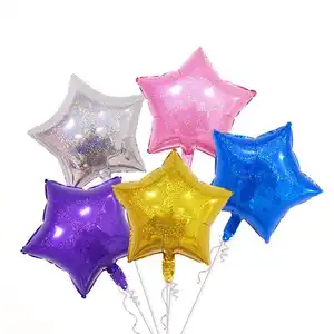 도매 파티 풍선 장식 고품질 생일 풍선 18 인치 글로브 레이저 실버 스타 모양 Ballon