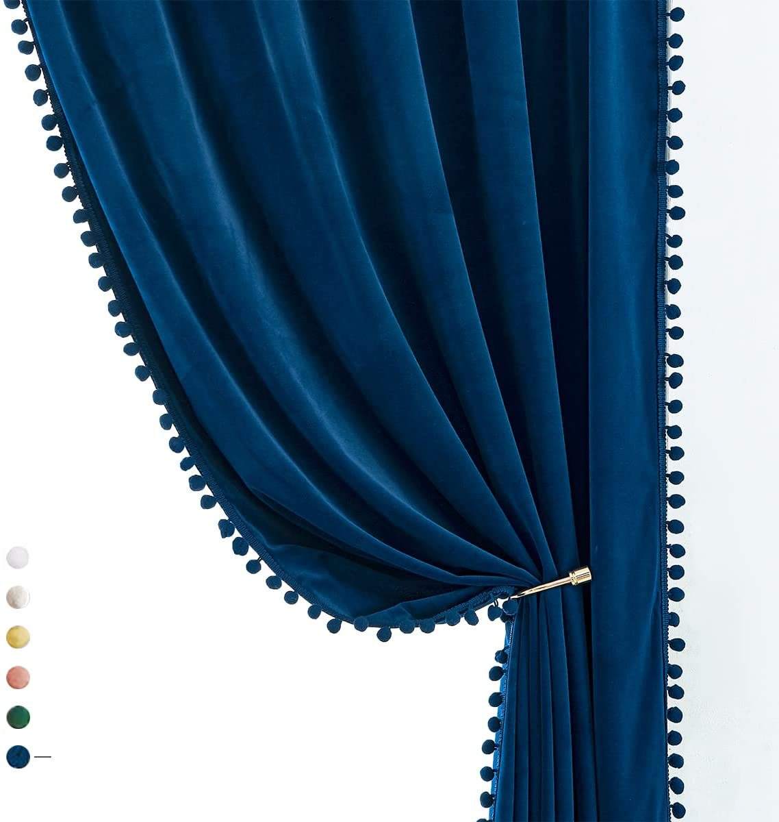 Blue velvet curtain