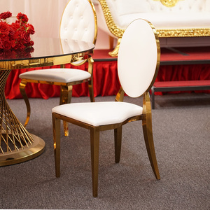 Sedia da Banchetto Moderna di Lusso in Acciaio Inossidabile, Impilabile e Resistente per Soggiorno, Matrimoni, Eventi, Feste, Ristoranti, Hotel, Sale e Banchetti - Product Image 2