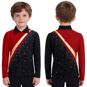 ชุดฟิกเกอร์สเก็ตสำหรับเด็กผู้ชายอายุ 6-16 ปี เสื้อสำหรับการแข่งขันและการแสดง ชุดเต้นฟิกเกอร์สเก็ต เสื้อผ้าเต้นรำบอลรูม - Product Image 2