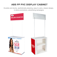 Support de bannière promotionnelle en plastique à bas prix, amovible et portable, pour table publicitaire de supermarché
