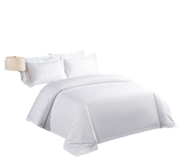 Parure de lit d'hôtel moderne en coton 100% 40s 250TC, tissée, satin, drap plat, drap-housse, tailles double, king, super king, étiquette lavée