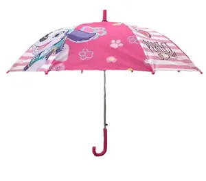 19 인치 * 8k 190T 폴리에스터 원단 플라스틱 J 핸들 스틱 소녀와 소년을위한 어린이 우산