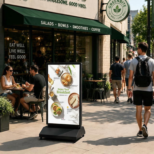 2000nits Sunlight Readable Outdoor Double Sided Digital Signage IP65 Waterproof 43" Portable LCD Advertising Poster Kiosk