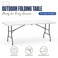 Tables et chaises pliantes en plastique de 180 cm (6 pieds) pour événements, utilisation extérieure ou intérieure, pour mobilier de jardin - Vente en gros
