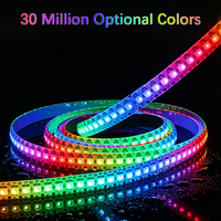 Tira de LED WS2812B de Chip Grande con Color de Ensueño, Cinta de Luz RGB 5050 Individualmente Direccionable para Decoración de Salas de Juegos Electrónicos