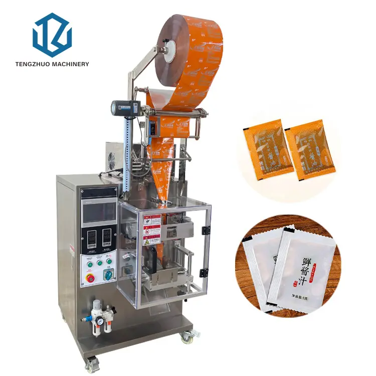 खाद्य उद्योग के लिए हाई स्पीड बैग्ड चावल पैकिंग मशीन स्वचालित वर्टिकल टमाटर सॉस भरने वाली पैकिंग मशीन