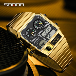 SANDA 3192 LED Watch for Men Multifunction Alarm Luminous Electronic Temperature Waterproof <strong>Digital</strong> Stopwatch LED Watches <strong>Clocks</strong> - Product Image 5