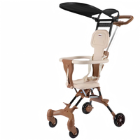 Poussette multifonctionnelle pour bébé et tout-petit avec cadre en acier inoxydable, pliable, barre de sécurité, tige de poussée, capacité de charge de 15 kg, idéale pour les voyages