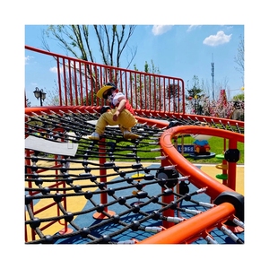 야외 실내 놀이터 상업 놀이 어린이 공원 아이들을위한 폴리 에스테르 PP 등반 그물 자극 - Product Image 4