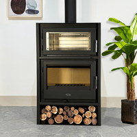 Poêle à bois en acier pour intérieur avec four de cuisson, fonctionnement sûr, chauffage domestique efficace, préparation de repas simplifiée