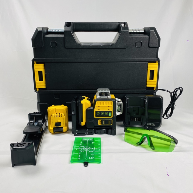 12V Cordless 360° Green Line Laser Level, Self-Leveling Horizontal Vertical Alignment Tool