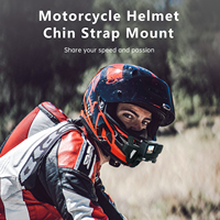 Support de caméra pour menton de casque Telesin pour GoPro et caméras DJI, sangle de fixation pour casque de vélo et de moto