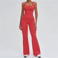 Ensemble de yoga personnalisé 2 pièces avec dos ajouré, soutien-gorge de sport extensible dans quatre directions en Spandex/Nylon pour la course, le fitness et les loisirs