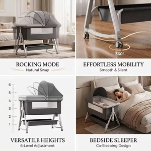 Culla Mobile per Neonati all'Ingrosso con Zanzariera Lettino Multifunzione un Regalo Preparato per <span class=keywords><strong>il</strong></span> Bambino Rosa - Product Image 2