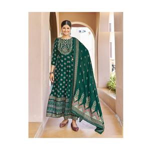 Nouveauté vêtements indiens et pakistanais robe longue rayonne lourde imprimée avec Dupatta pour mariage et fête - Product Image 1