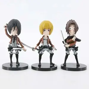TY2711Japan Anime Mini Attack Giant Levi Figma Mikasa Eren Gift for Kids Birthday PVC injection ornaments cartoon characters