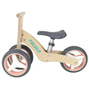 婴儿学步车儿童学步车3轮木制三轮车婴儿三轮车木制平衡学步车骑玩具儿童滑板车